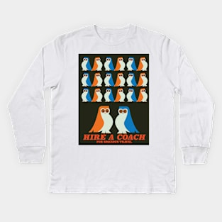 Hire a coach vintage travel poster Kids Long Sleeve T-Shirt